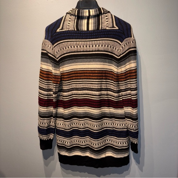 Renuar Women's Multicolor Aztec Tribal Southwestern Cardigan Buckle Closure SzL - Picture 2 of 9